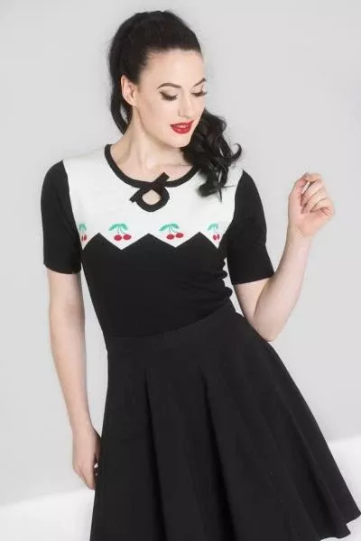 cheri-knit-sweater-top-black-white Cheri Knit Sweater Top - Black/White -