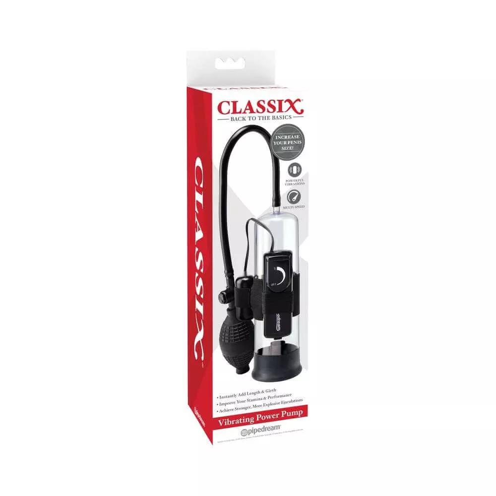 classix-vibrating-power-pump-clear-black Classix Vibrating Power Pump Clear/Black