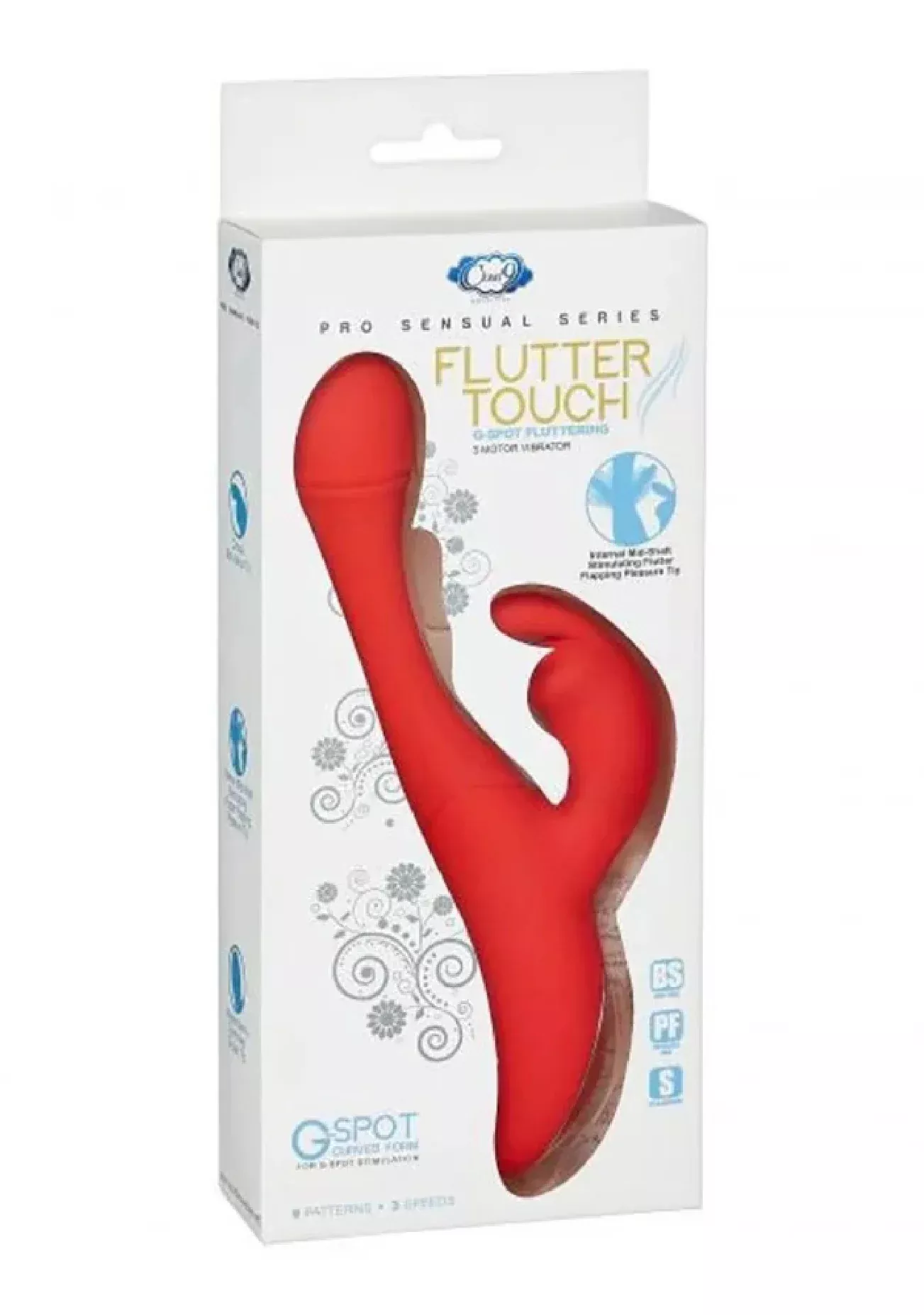 cloud-9-flutter-touch-rabbit-vibrator-red Cloud 9 Flutter Touch Rabbit Vibrator - Red