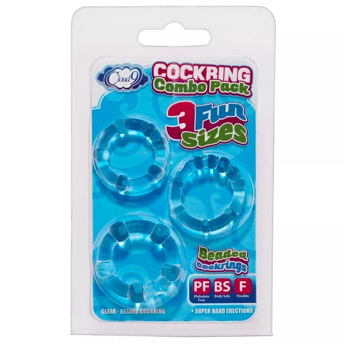 cockring-combo-beaded-clear Cockring Combo Beaded - Clear