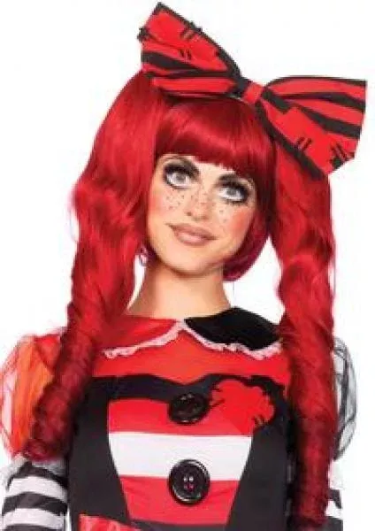 dolly-bob-wig-w-ringlet-clips-red Dolly Bob Wig W/ Ringlet Clips - Red