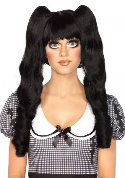 dolly-bob-wig-with-ringlets-black Dolly Bob Wig With Ringlets - Black