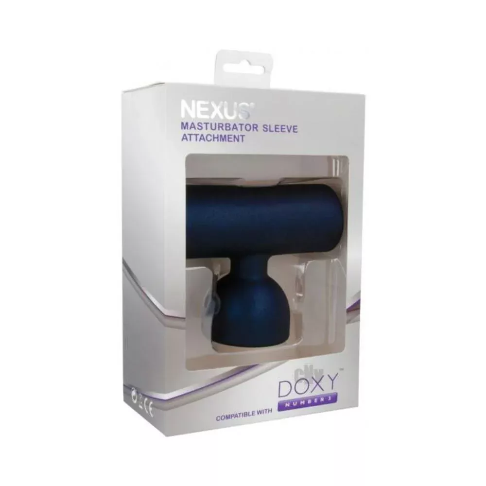 doxy-3-silicone-masturbator-wand-attachment-navy Doxy 3 Silicone Masturbator Wand Attachment Navy