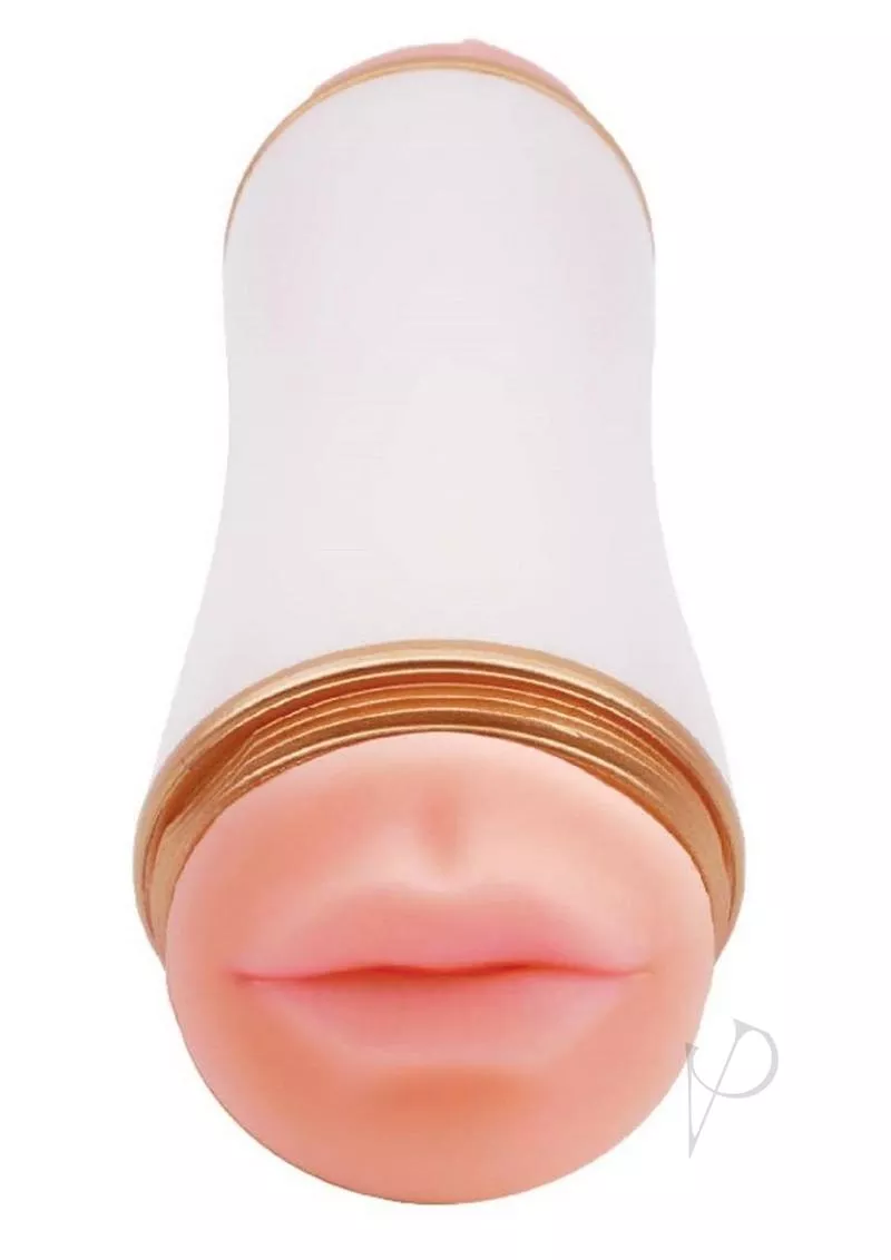 Dream-lite Double Delight Handheld Realistic Male Mouth & Pussy Masturbation Cup White