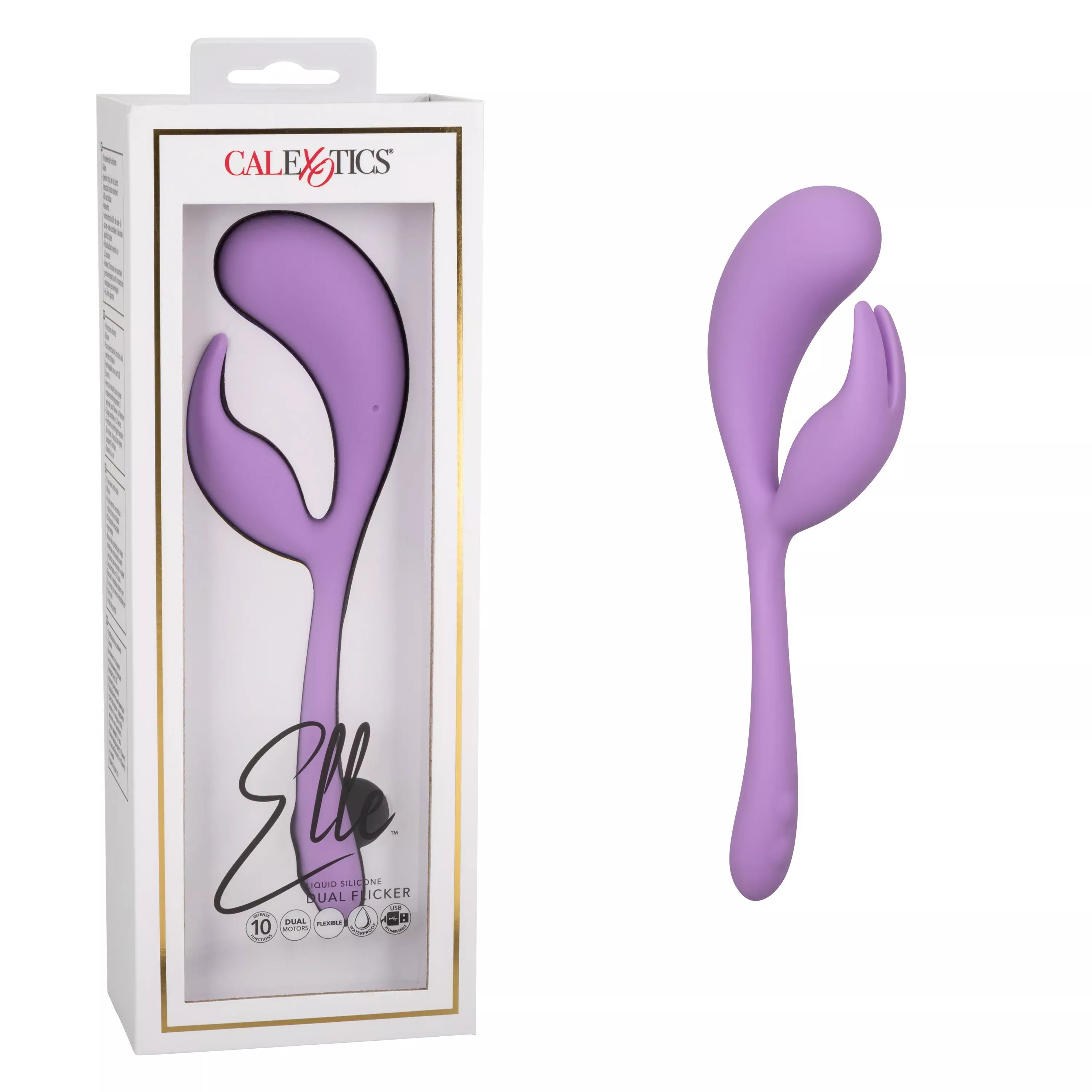 elle-liquid-silicone-dual-flicker-rabbit-vibrator-by-calexotics Elle Liquid Silicone Dual Flicker Rabbit Vibrator by CalExotics