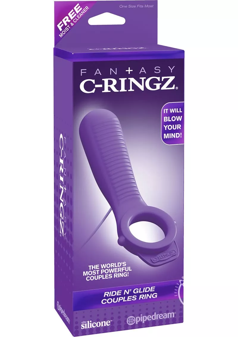 Fantasy C Ringz Ride N Glide Couples Silicone Vibrating Penis Ring Purple