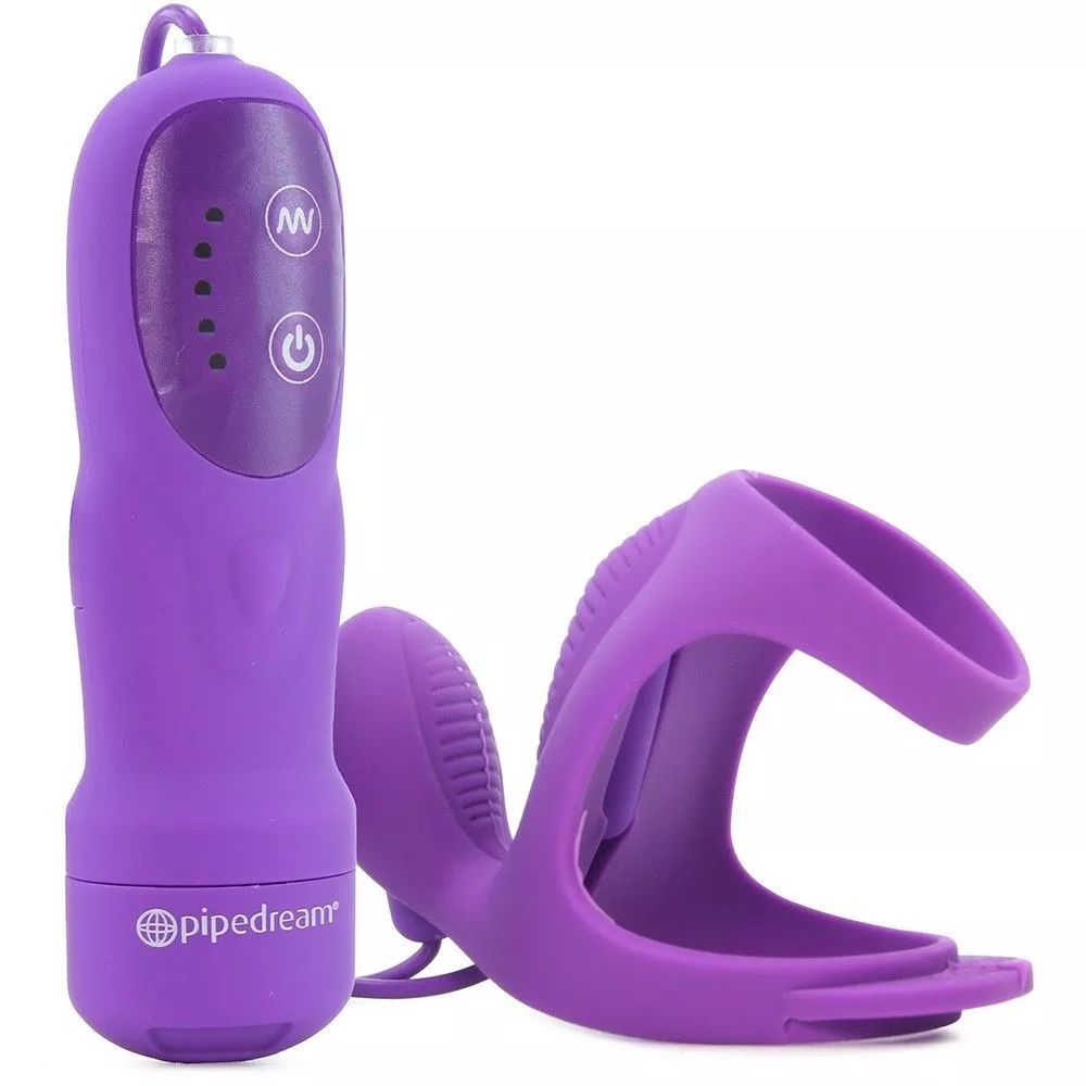Fantasy C Ringz Ultimate Couples Cage Silicone Vibrating Penis Ring Waterproof Purple