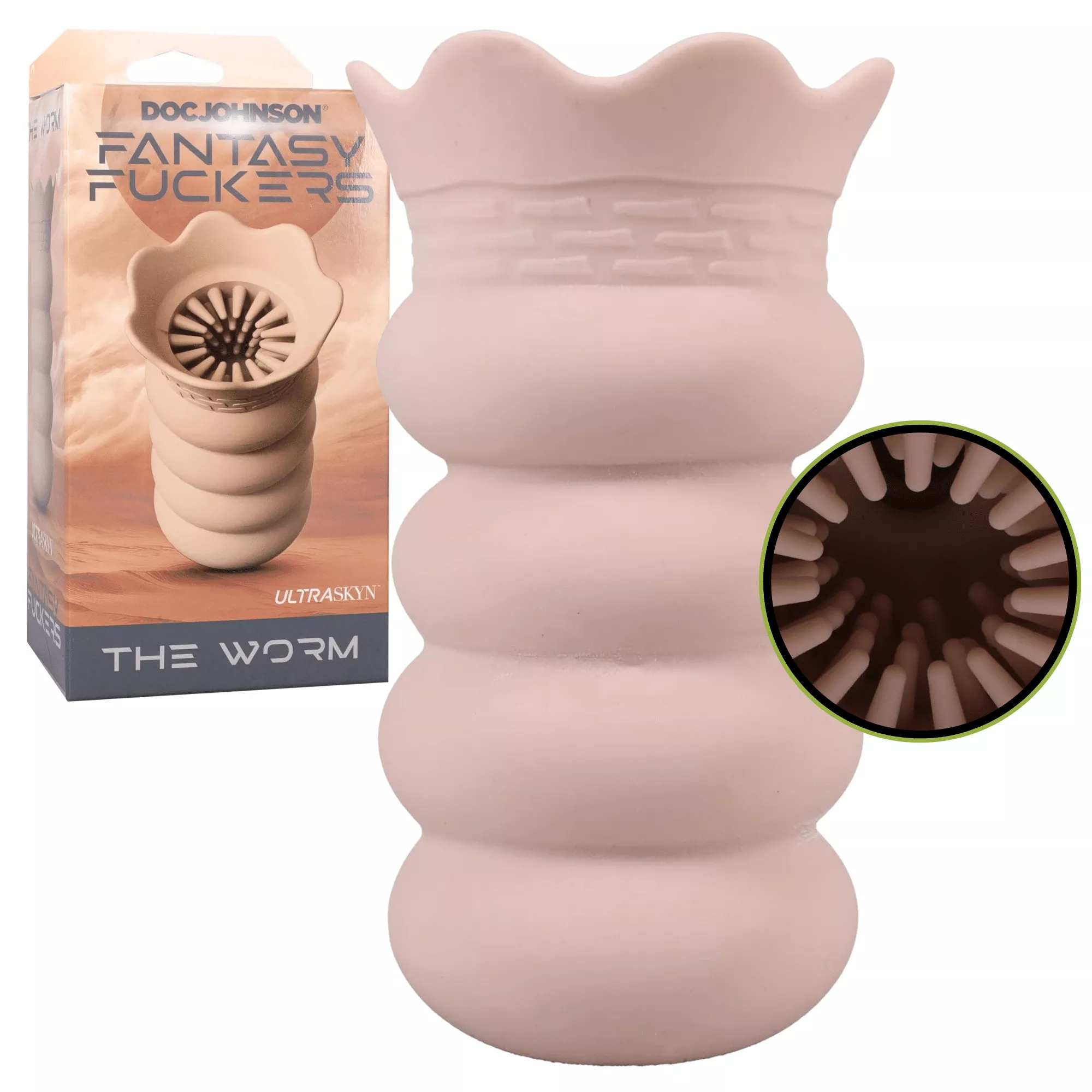 Fantasy Fuckers The Worm ULTRASKYN Stroker Flexible Tickler Teeth Masturbation Sleeve