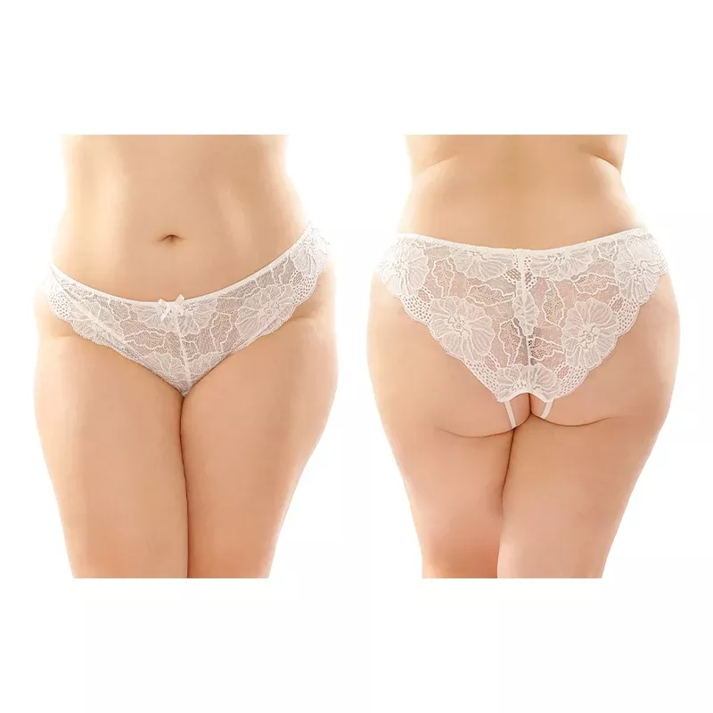 fantasy-lingerie-poppy-crotchless-floral-lace-panty-6-pack-queen-size-white Fantasy Lingerie Poppy Crotchless Floral Lace Panty 6-Pack Queen Size White
