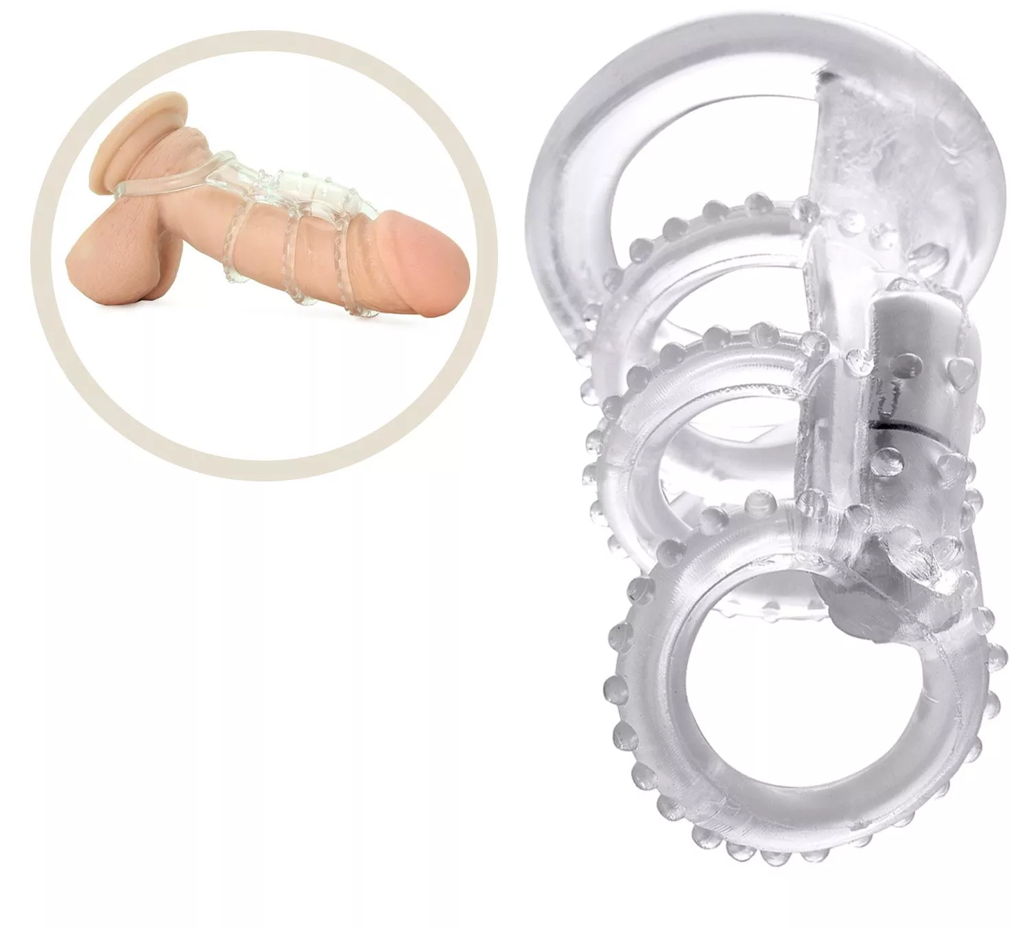 Fantasy X-tensions Cock Cage Vibrating Penis Sleeve Waterproof Clear 3 Inch