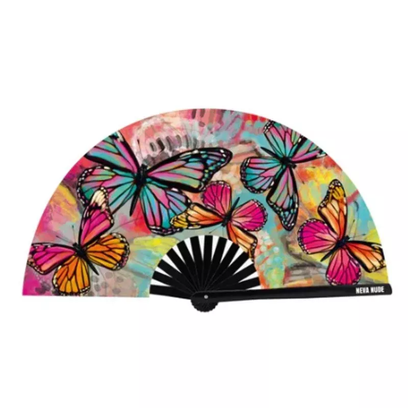 flutter-by-butterfly-blacklight-folding-fan Flutter By Butterfly Blacklight Folding Fan