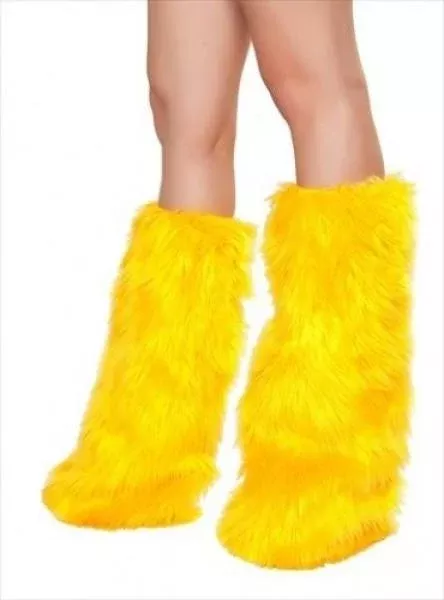 fur-boot-covers-yellow Fur Boot Covers - Yellow