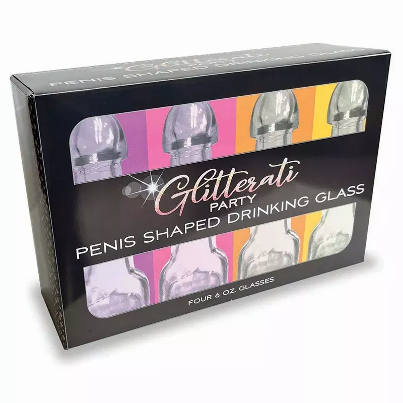glitterati-party-6-oz-penis-shaped-drinking-glass-4-pack Glitterati Party 6 oz. Penis Shaped Drinking Glass 4-Pack