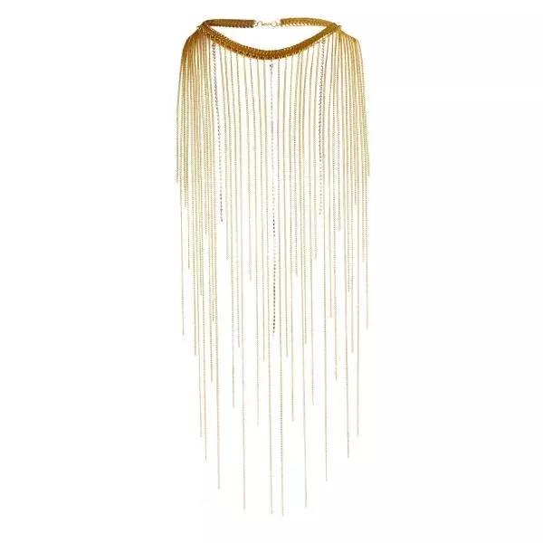 Gold - Graceful, Long Necklace - One Size