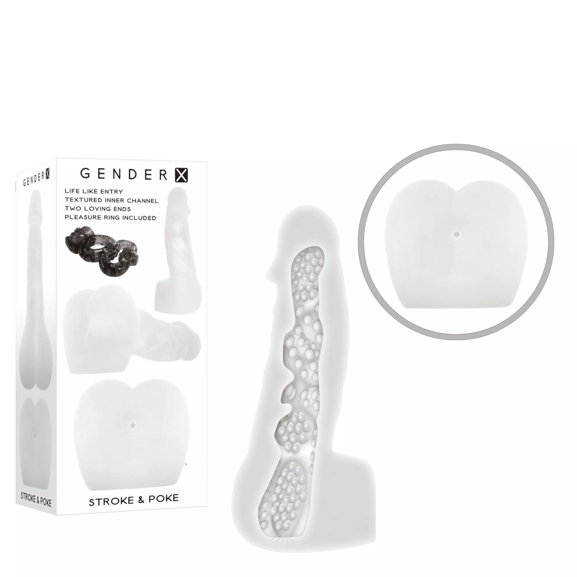 gx-stroke-poke-waterproof-stretchy-stroker-dildo-with-vibrating-ring Gx Stroke and Poke Waterproof Stretchy Stroker Dildo With Vibrating Ring
