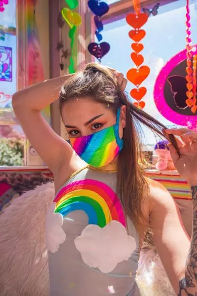 heavy-brazilian-spandex-pleated-mask-diagonal-rainbow Heavy Brazilian Spandex Pleated Mask - Diagonal Rainbow -