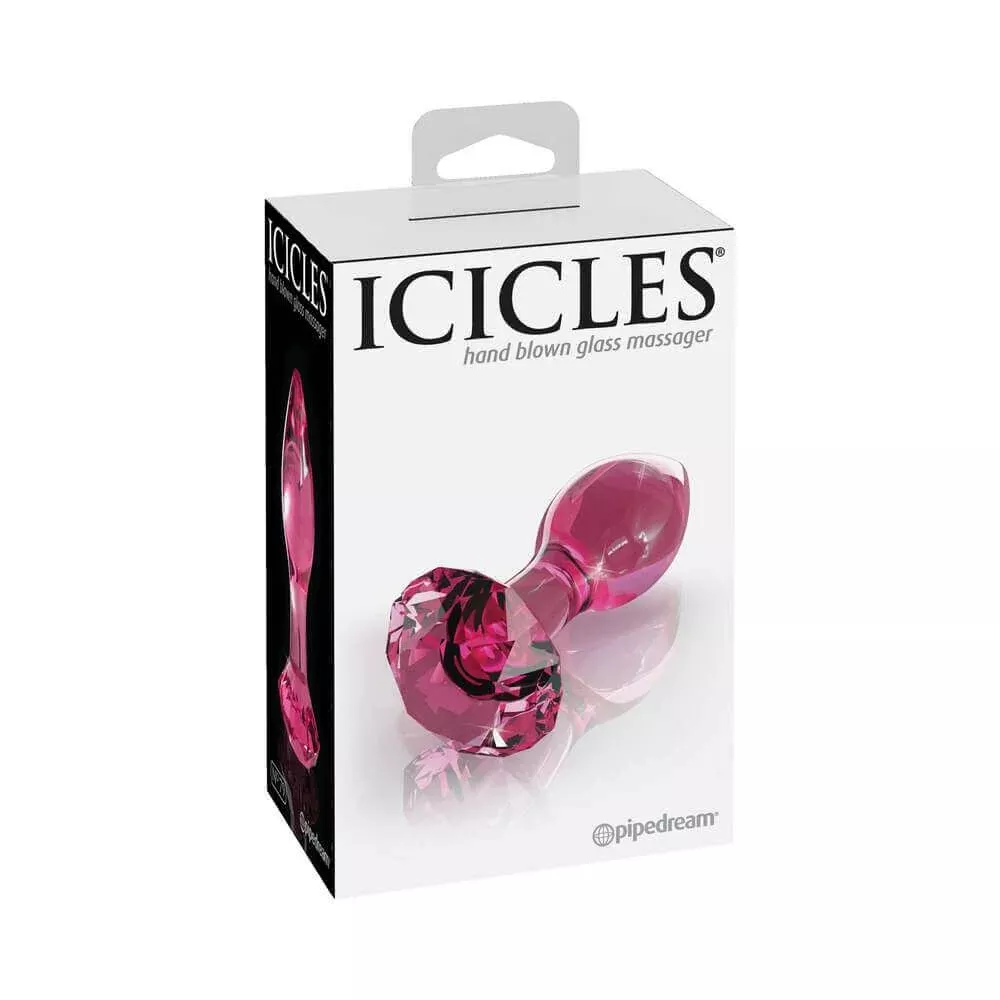 icicles-no-79-glass-anal-plug-with-faceted-base-pink Icicles No. 79 Glass Anal Plug With Faceted Base Pink