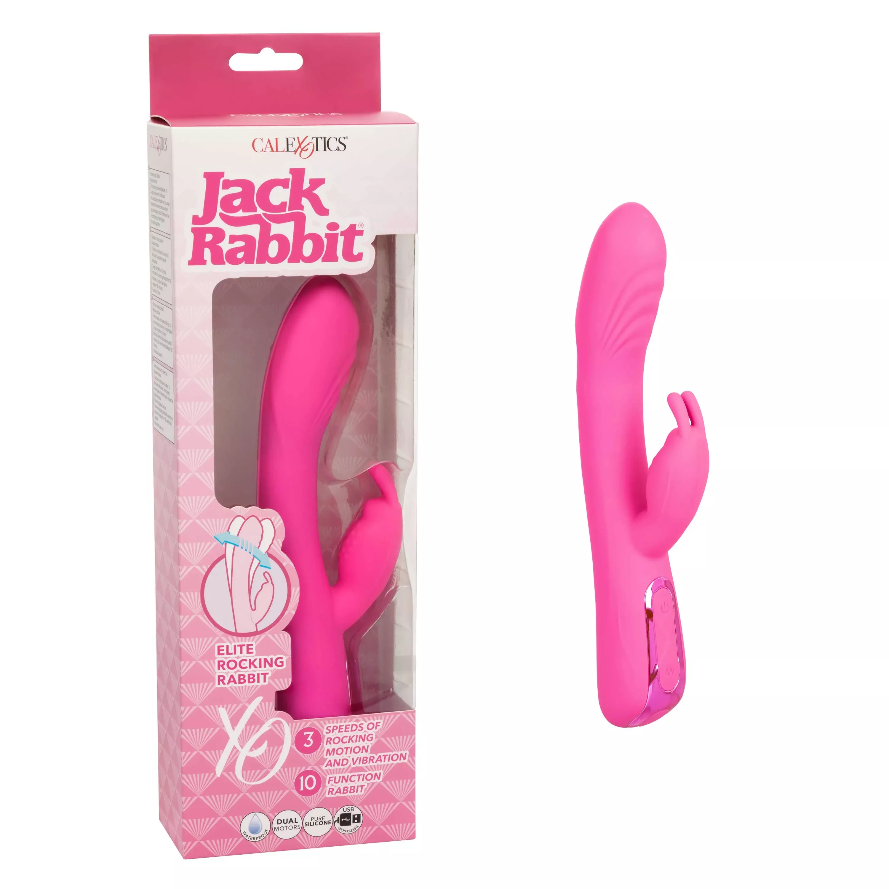 jack-rabbit-elite-rocking-rabbit-vibrator-pink Jack Rabbit Elite Rocking Rabbit Vibrator - Pink