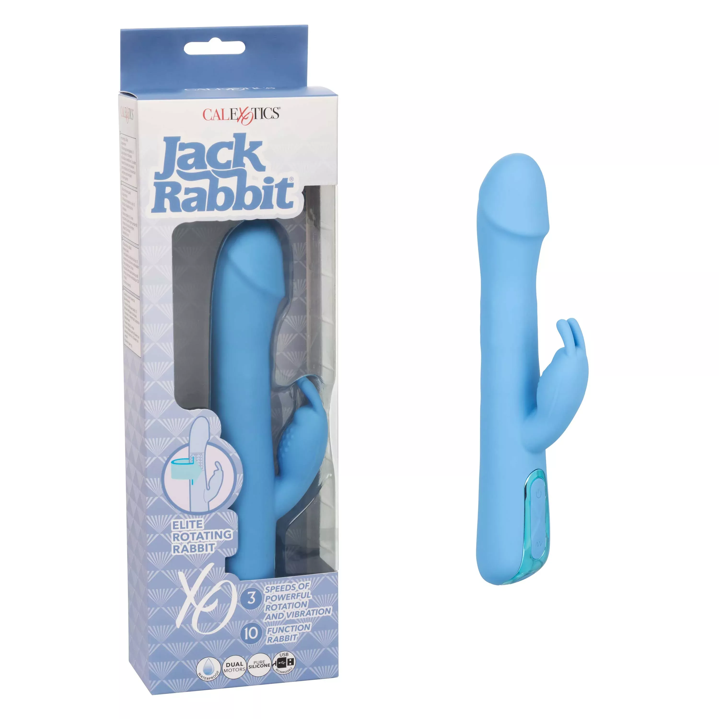 jack-rabbit-elite-rotating-rabbit-vibrator-blue Jack Rabbit Elite Rotating Rabbit Vibrator - Blue