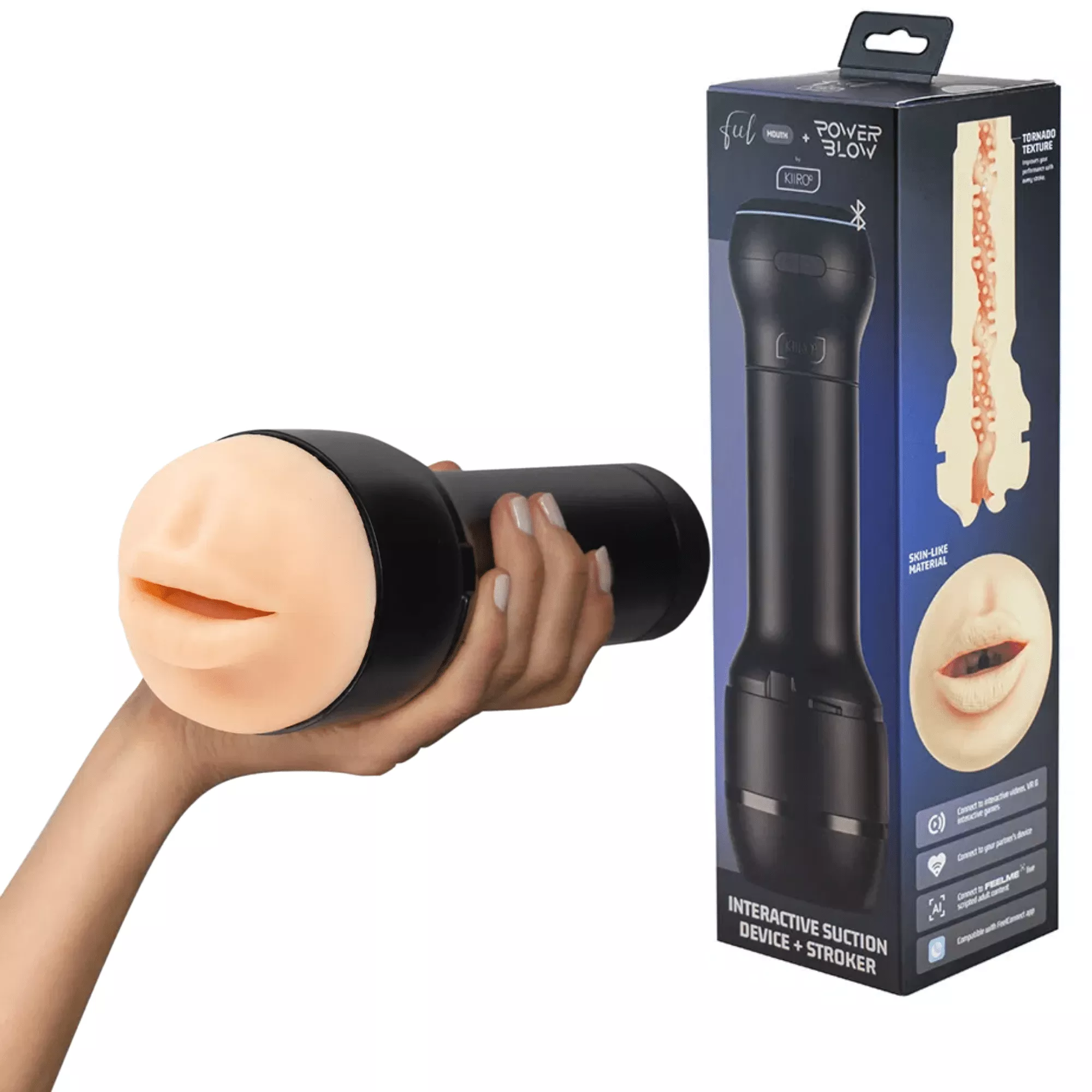 kiiroo-powerblow-feel-mouth-stroker-set-black KIIROO Powerblow and Feel Mouth Stroker Set – Black