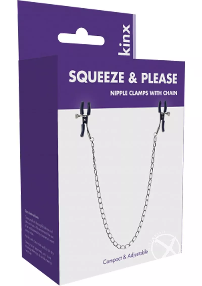 kinx-squeeze-please-adjustable-nipple-clamps-with-chain-silver Kinx Squeeze and Please Adjustable Nipple Clamps With Chain Silver