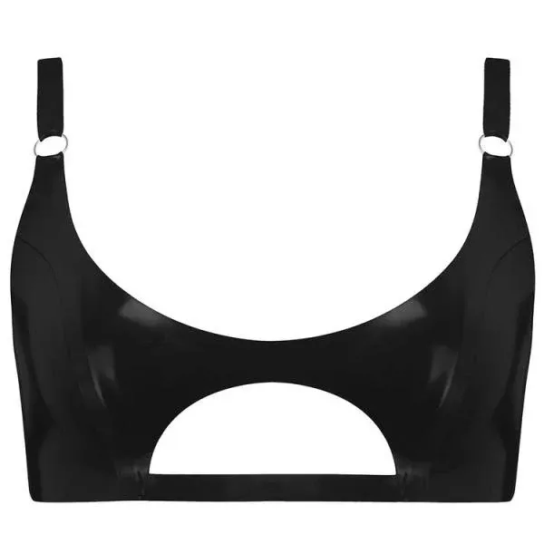 latex-cut-out-bralette-black Latex Cut Out Bralette - Black -