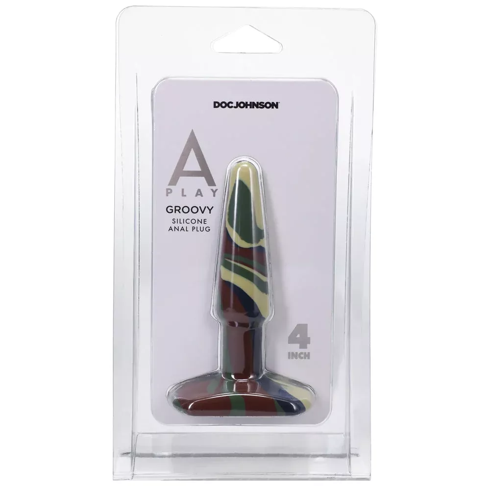 A-Play Groovy 4 inches Silicone Anal Plug Camouflage