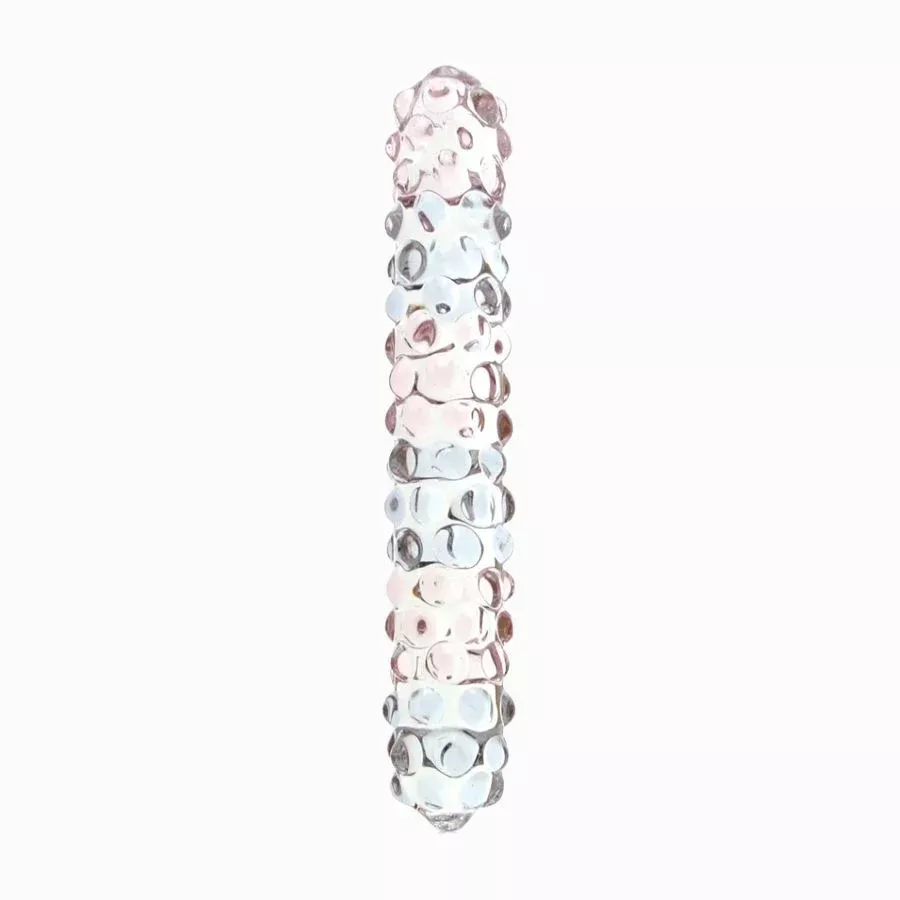 Purple Rose Nubby Glass Dildo