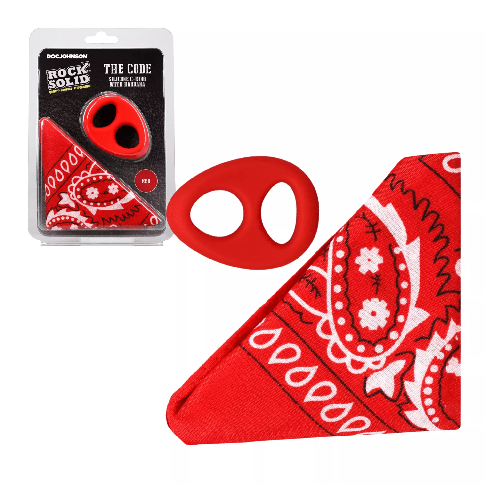 rock-solid-code-silicone-non-vibrating-penis-ring-with-bandana ROCK SOLID The Code Silicone Non-Vibrating Penis Ring with Bandana