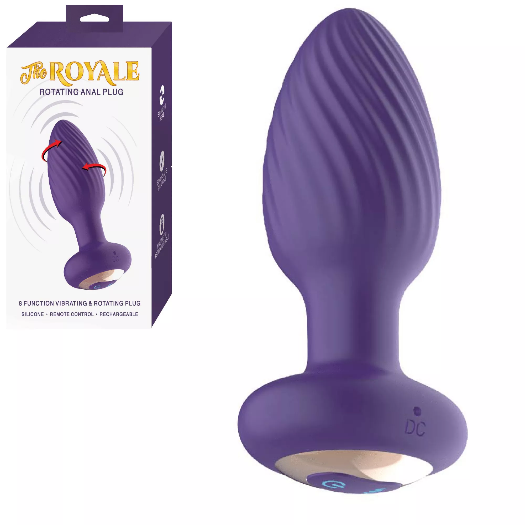 royale-rechargeable-rotating-butt-plug The Royale Rechargeable Rotating Butt Plug