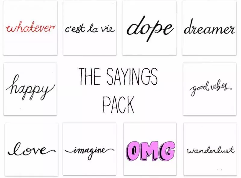The Sayings Temporary Tattoo Pack