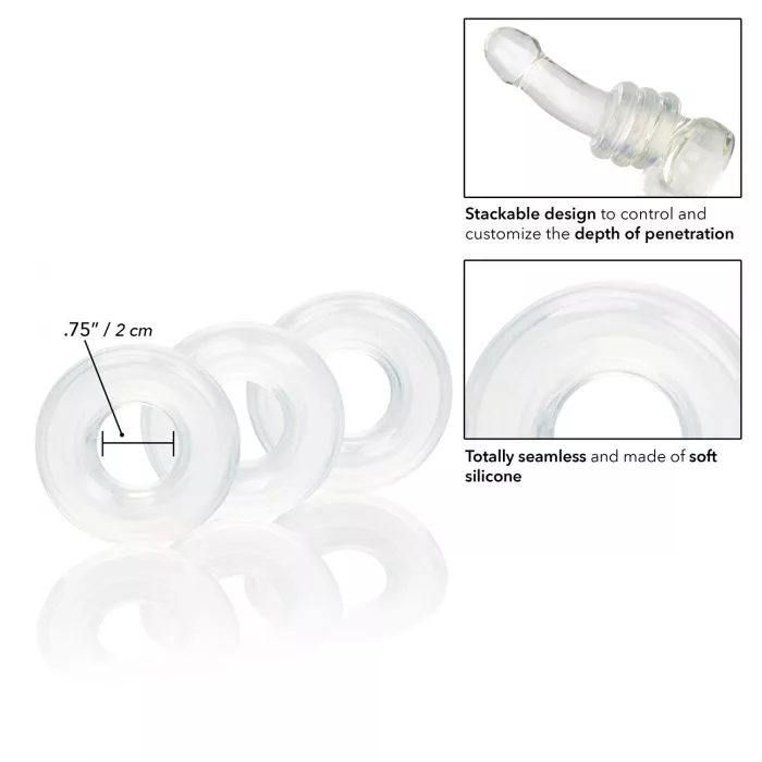 silicone-stacker-penis-rings-clear-3-each-per-set-75-inch-diameter Silicone Stacker Penis Rings Clear 3 Each Per Set .75 Inch Diameter