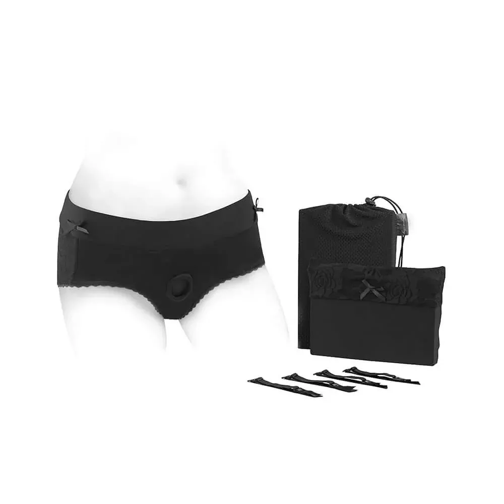 spareparts-bella-cleavage-booty-short-harness-black-size-2xl SpareParts Bella Cleavage Booty Short Harness Black Size 2XL