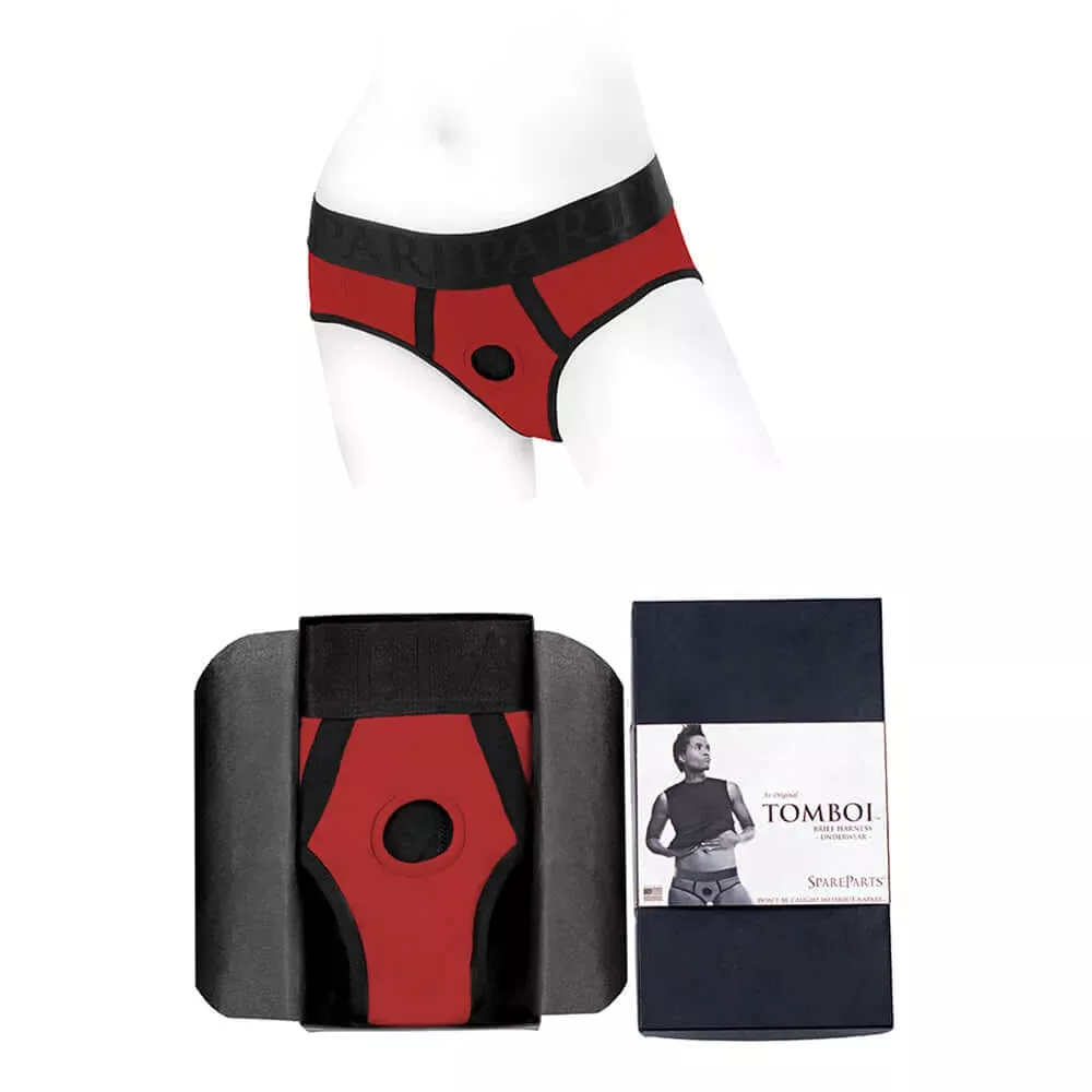 spareparts-tomboi-nylon-briefs-harness-red-black-size-xxs SpareParts Tomboi Nylon Briefs Harness Red/Black Size XXS