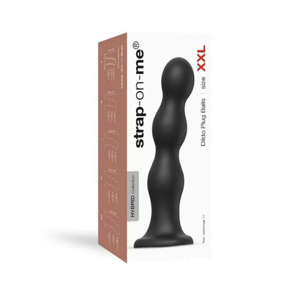 strap-on-me-dildo-plug-balls-xxl-black Strap-on-me Dildo Plug Balls Xxl Black