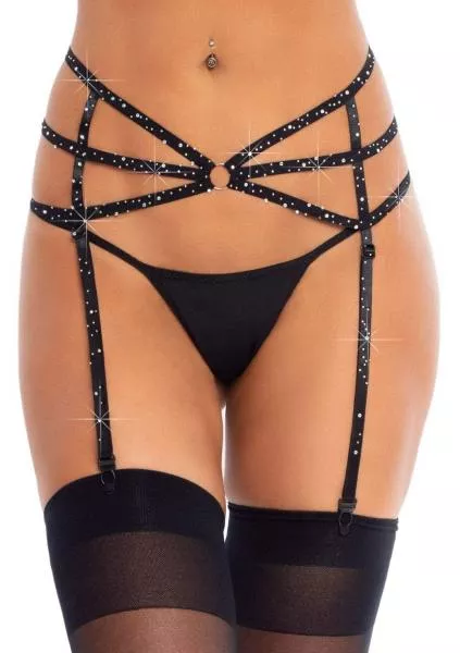 strappy-elastic-rhinestone-garterbelt-black-one-size Strappy Elastic Rhinestone Garterbelt - Black - One Size