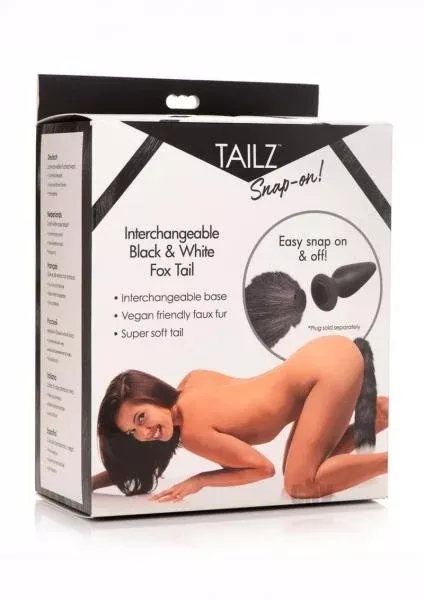 tailz-interchangeable-fox-tail-blk-wht Tailz Interchangeable Fox Tail Blk/wht
