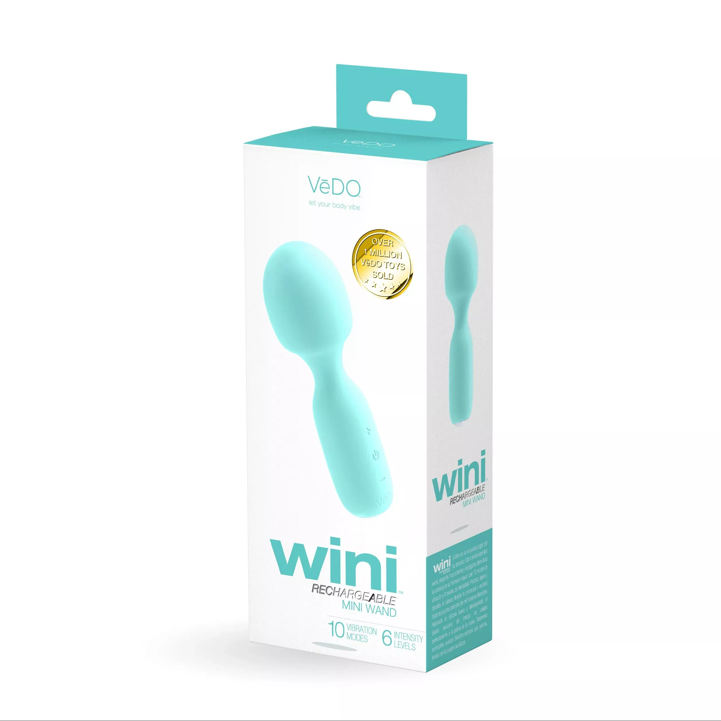 vedo-wini-rechargeable-mini-wand-vibrator-turquoise VeDO Wini Rechargeable Mini Wand Vibrator - Turquoise