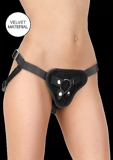 velvet-velcro-harness-with-o-ring-adjustable-black Velvet & Velcro Harness with O-Ring Adjustable Black