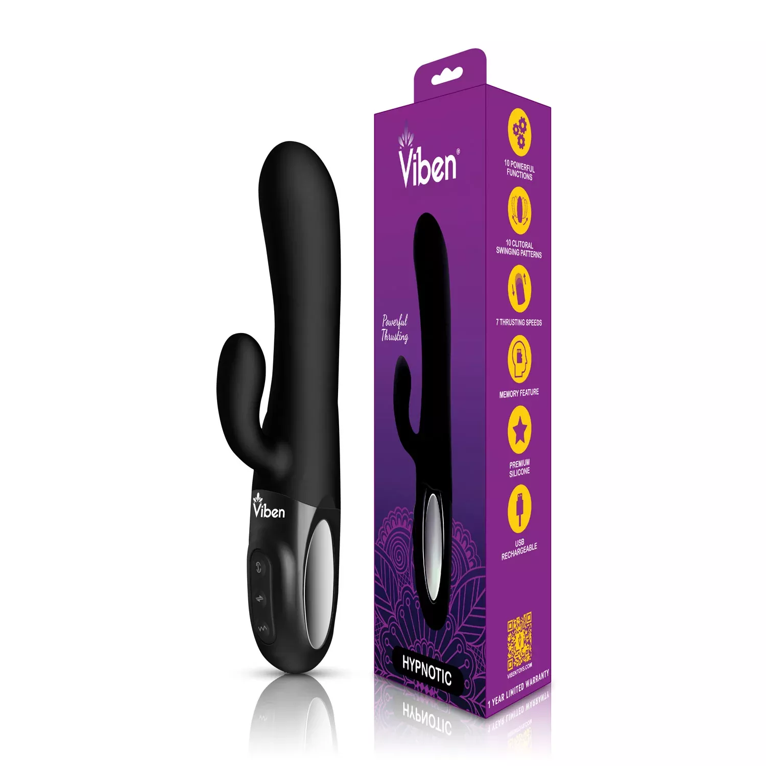 viben-hypnotic-thrusting-rabbit-vibrator-with-clit-teaser Viben Hypnotic Thrusting Rabbit Vibrator with Clit Teaser