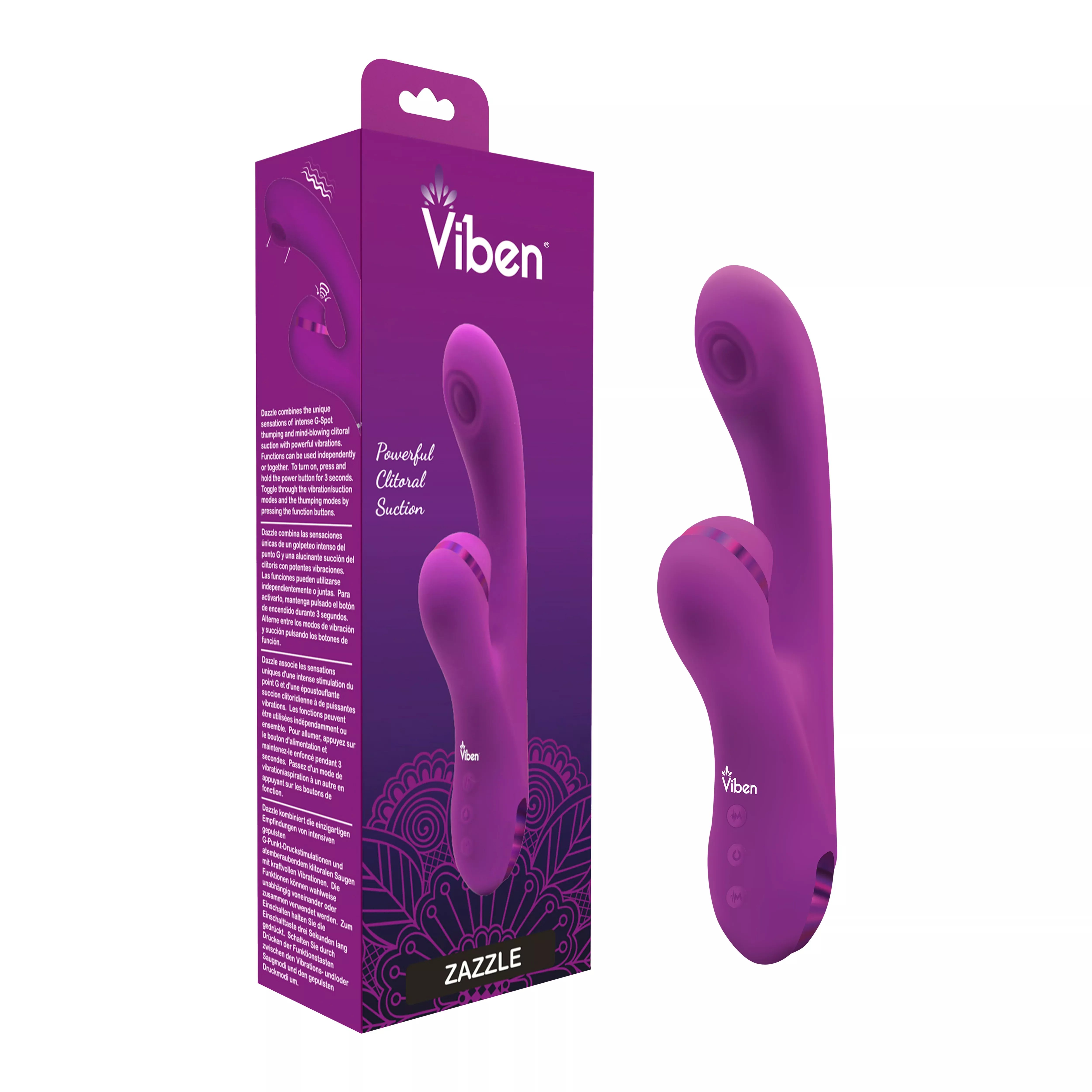 viben-zazzle-clitoral-suction-rabbit-vibrator-berry Viben Zazzle Clitoral Suction Rabbit Vibrator - Berry