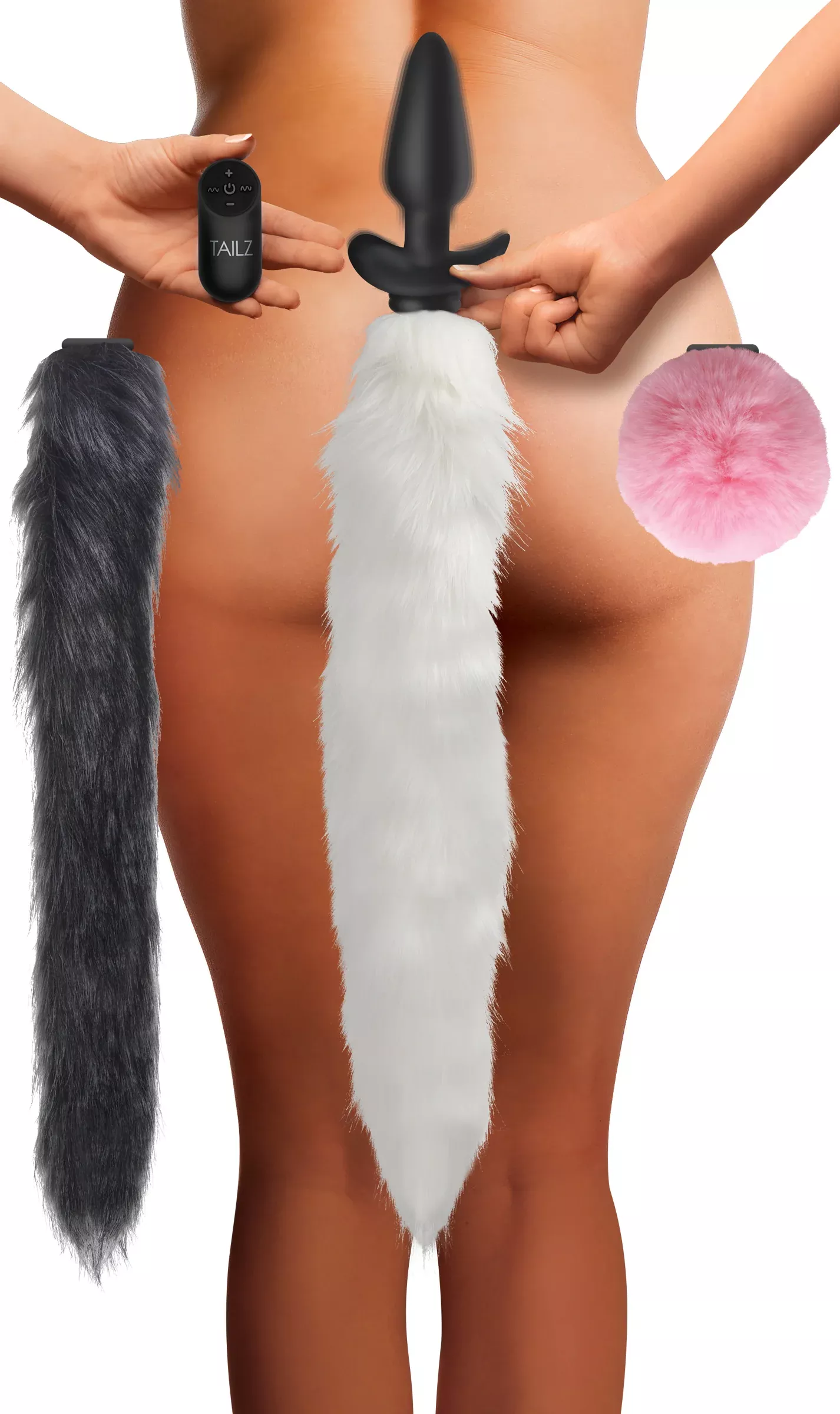 vibrating-silicone-anal-plug-with-3-interchangeable-tails Vibrating Silicone Anal Plug With 3 Interchangeable Tails