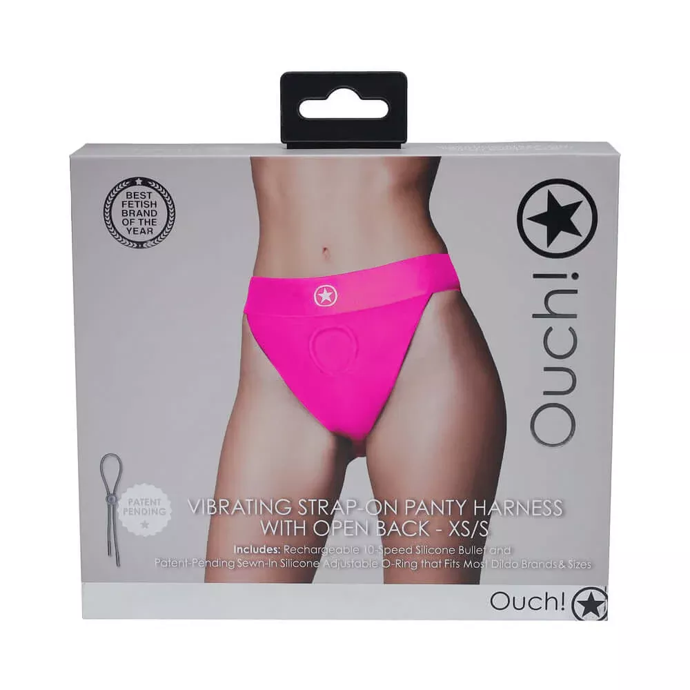 vibrating-strap-on-panty-harness-with-open-pink-black-xs-s Vibrating Strap-on Panty Harness with Open Pink Black XS S