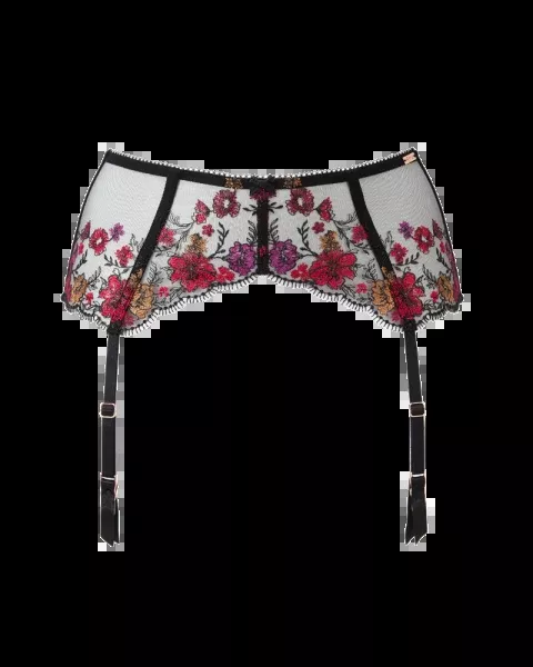 VIP Bouquet Suspender - Black/Red -