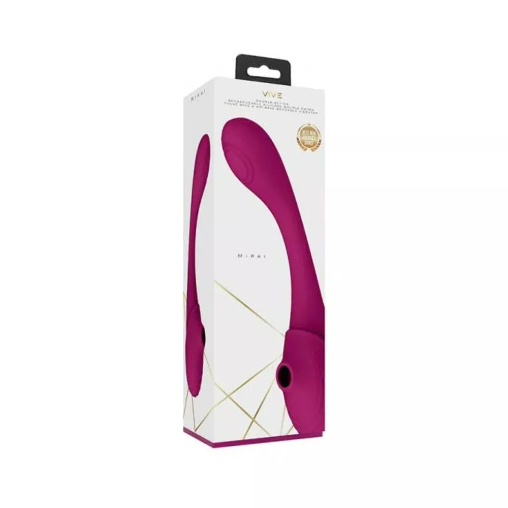 vive-mirai-rechargeable-double-ended-pulse-wave-air-wave-bendable-silicone-vibra Vive Mirai Rechargeable Double Ended Pulse Wave & Air Wave Bendable Silicone Vibrator Purple