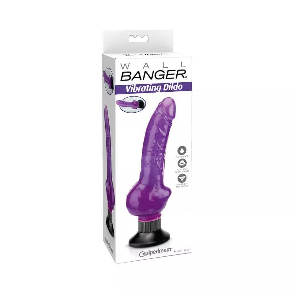 waterproof-wall-bangers-realistic-vibrator-with-suction-cup-purple Waterproof Wall Bangers Realistic Vibrator With Suction Cup Purple