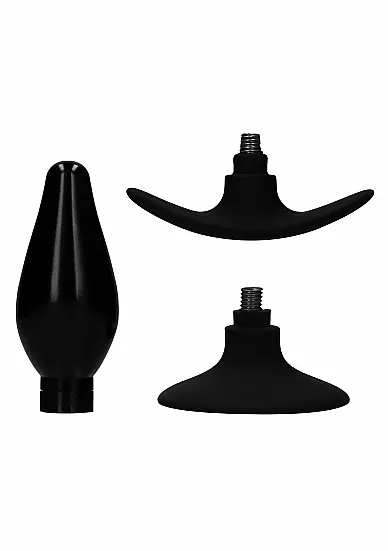 wd-interchangeable-butt-plug-rounded-large-black (Wd) Interchangeable Butt Plug Rounded Large Black