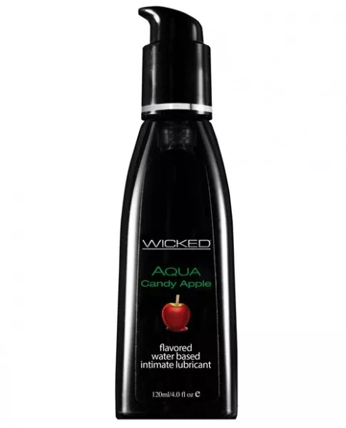 Wicked Sensual Care Aqua Waterbased Lubricant - 4 oz Candy Apple