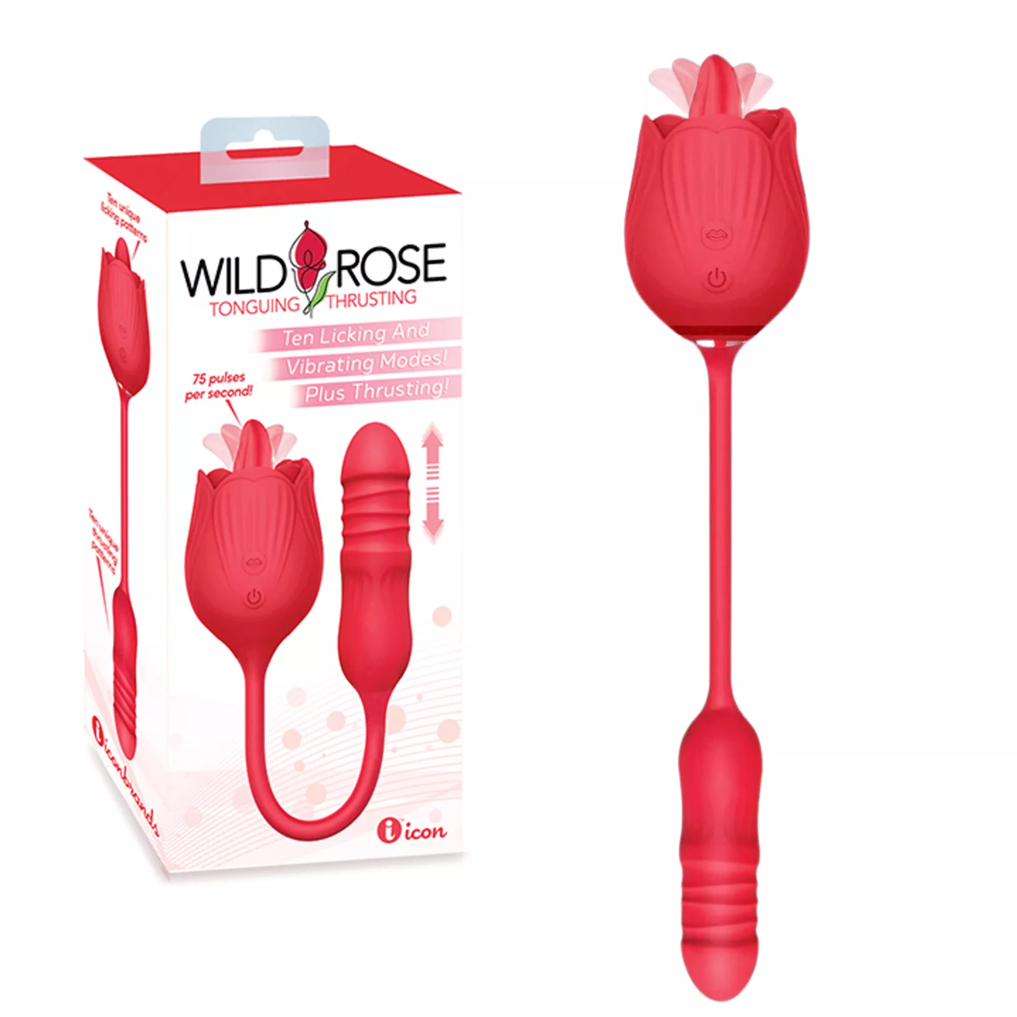 wild-rose-silicone-vibrating-clitoral-sucking-suction-thrusting-vibrator-red Wild Rose Silicone Vibrating Clitoral Sucking Suction and Thrusting Vibrator – Red