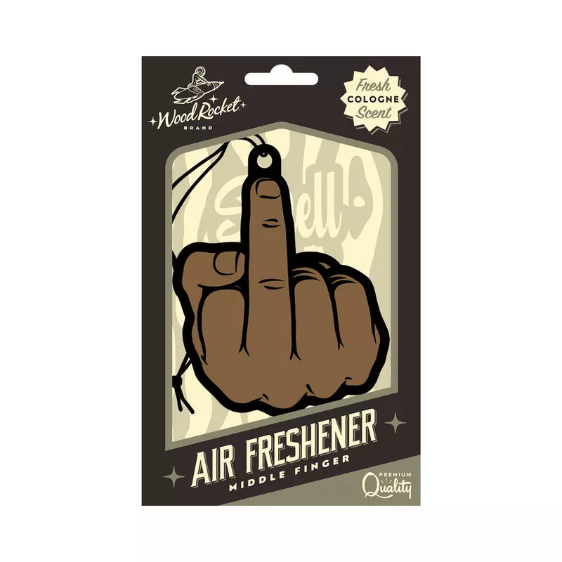 wood-rocket-air-freshener-middle-finger-brown Wood Rocket Air Freshener Middle Finger Brown